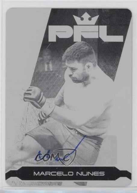 2023 UD PFL Druckplatte Black Achievement 1/1 Marcelo Nunes #23 Auto