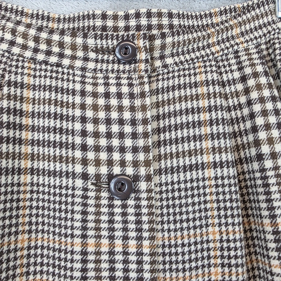 Falda Pendleton vintage para mujer 14 marrón a cuadros plisada lana midi hecha en EE. UU. Foto 3 de 4