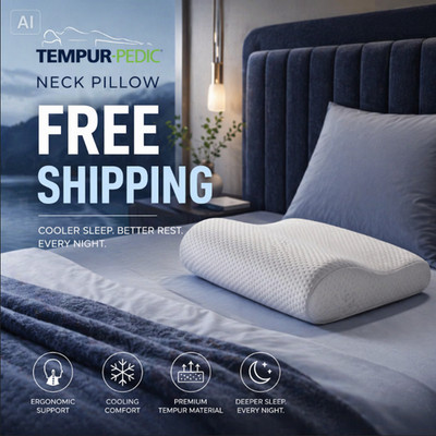 2 Packs Tempur-Pedic NeckPillow -Travel White
