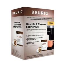 NEW - KEURIG Descale & Cleanse Starter Kit (1-Descaling Solution / 2-Rinse Pods)