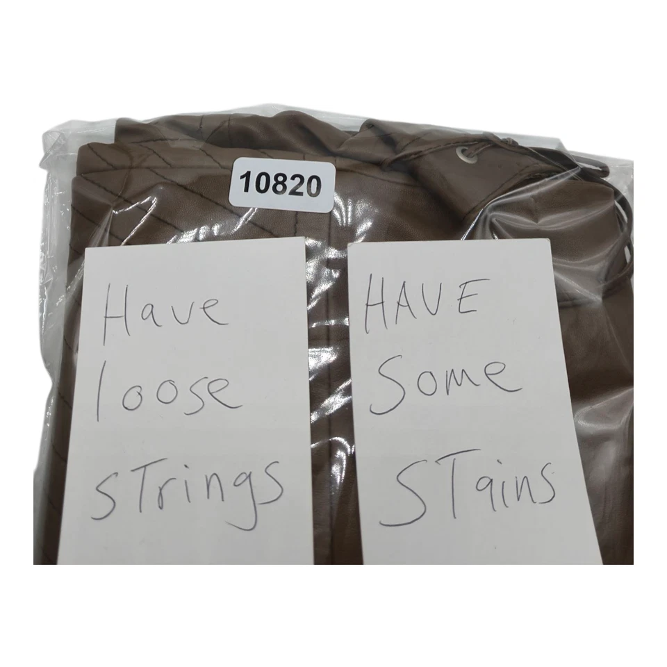 Pantalones Arden B Mujer 2 Marrón Cordero Cuero Acampanado Moto Cosido Sable Nuevos con Etiquetas Foto 2 de 4