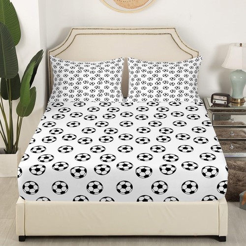 Deep Pocket Soccer Bedding Set - Twin Size 3PC Microfiber Sheets & Pillowcase - Picture 5 of 9