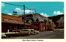 VTG Postcard- ODK-86. WORT HOTEL, -MAIN STREET, JACKSON, WYO. Unused 1964