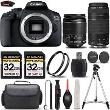 Canon EOS 2000D Rebel T7 Camera  18-55mm STM Lens  Canon EF 75-300mm III Lens