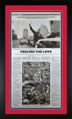 2011 St Louis Cardinals Dispatch Newspaper Page ''Feeling The Love'' Framed!