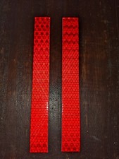 Red Honeycomb Crystal Latice Reflective Tape 2 strips  8" x 1"