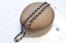 925 Sterling Silver 3.5Mmm Oxidized Anchor Link Cable Chain, Made In Italy, NEW