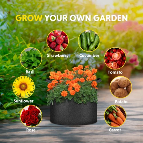 5-24Pack Garden Grow Bag/Rooty Bag Heavy Duty Non-Woven Plant Fabric Pot Contain - Picture 80 of 143