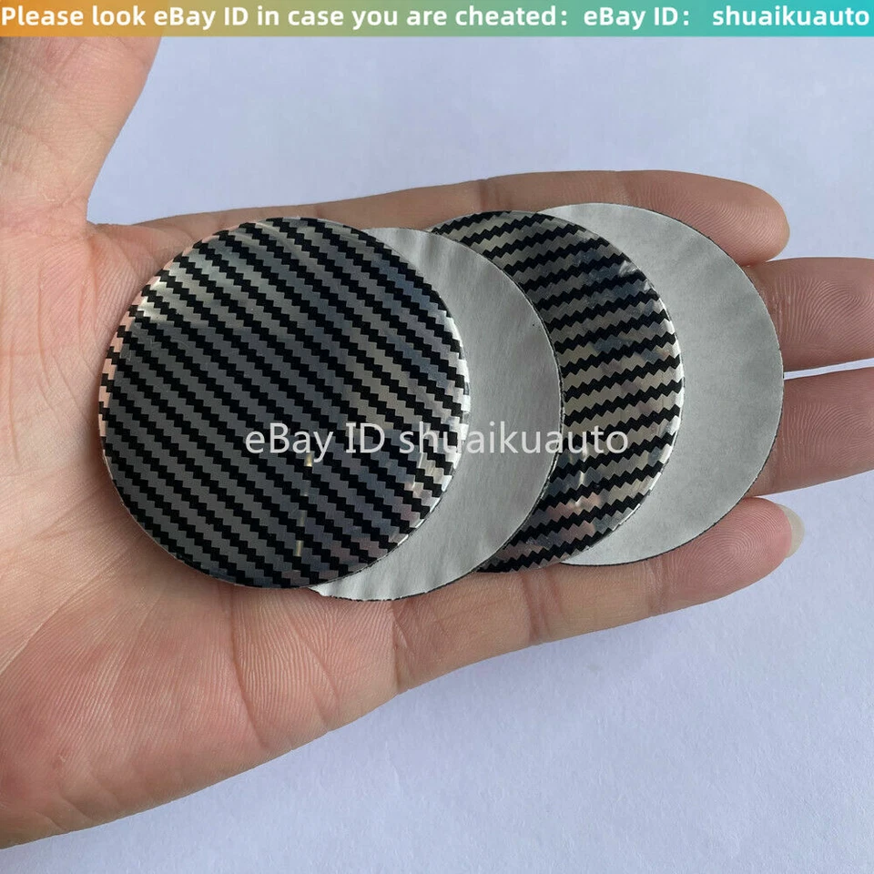 Carbon Fiber Look Universal Gridding Wheel Center Hub Cap Cover Sticker 56.5mm Foto 2 de 4