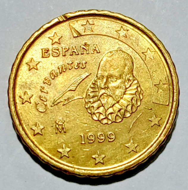 Rare 10 euro cent coin Spain 1999 Cervantes - Image 3 of 4