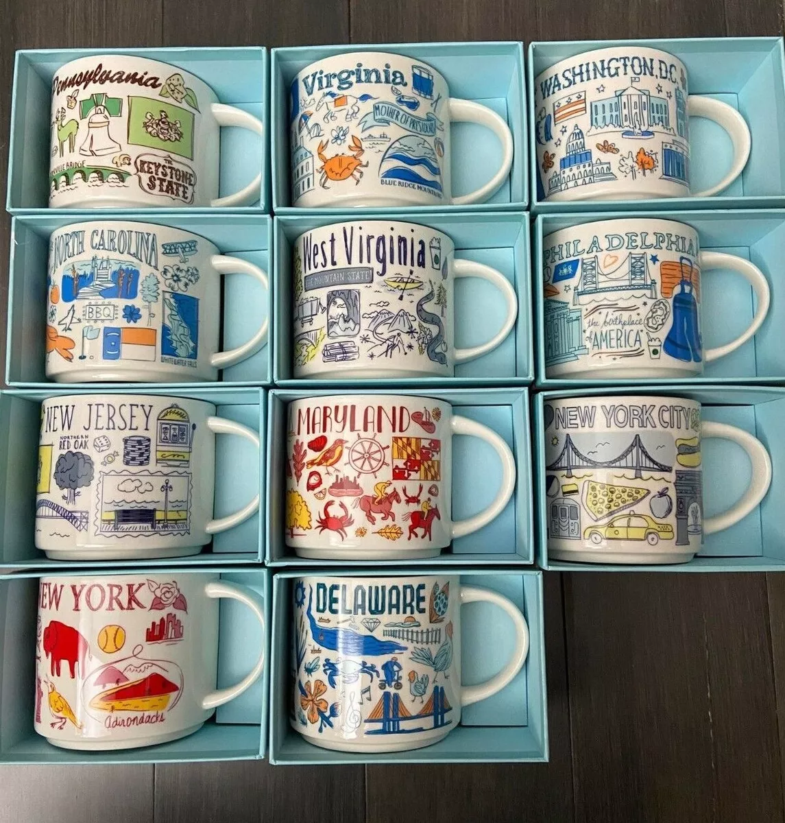 STARBUCKS BEEN THERE SERIES Mugs 14 oz. - West Virginia Vermont Maine