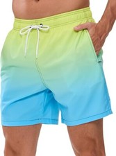 Swimming Shorts Men Swimming Trunks with Zipper Pockets Quick Dry Board Shorts L