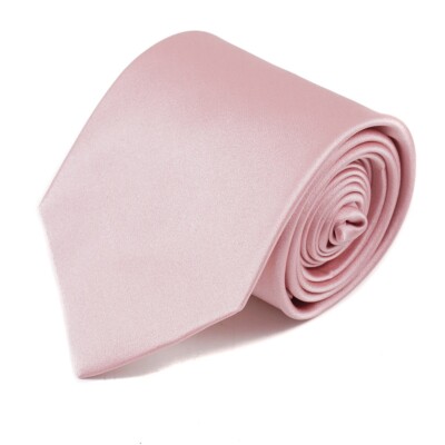 Luigi Borrelli Napoli Solid Light Pink Extrafine Satin Silk Tie New