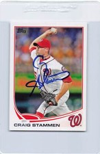 2013 Topps #US311 Craig Stammen Nationals Signed Auto *J3755