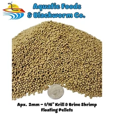 2 mm (1/16") Krill & Brine Shrimp Tropical Fish Growth Floating Pellets