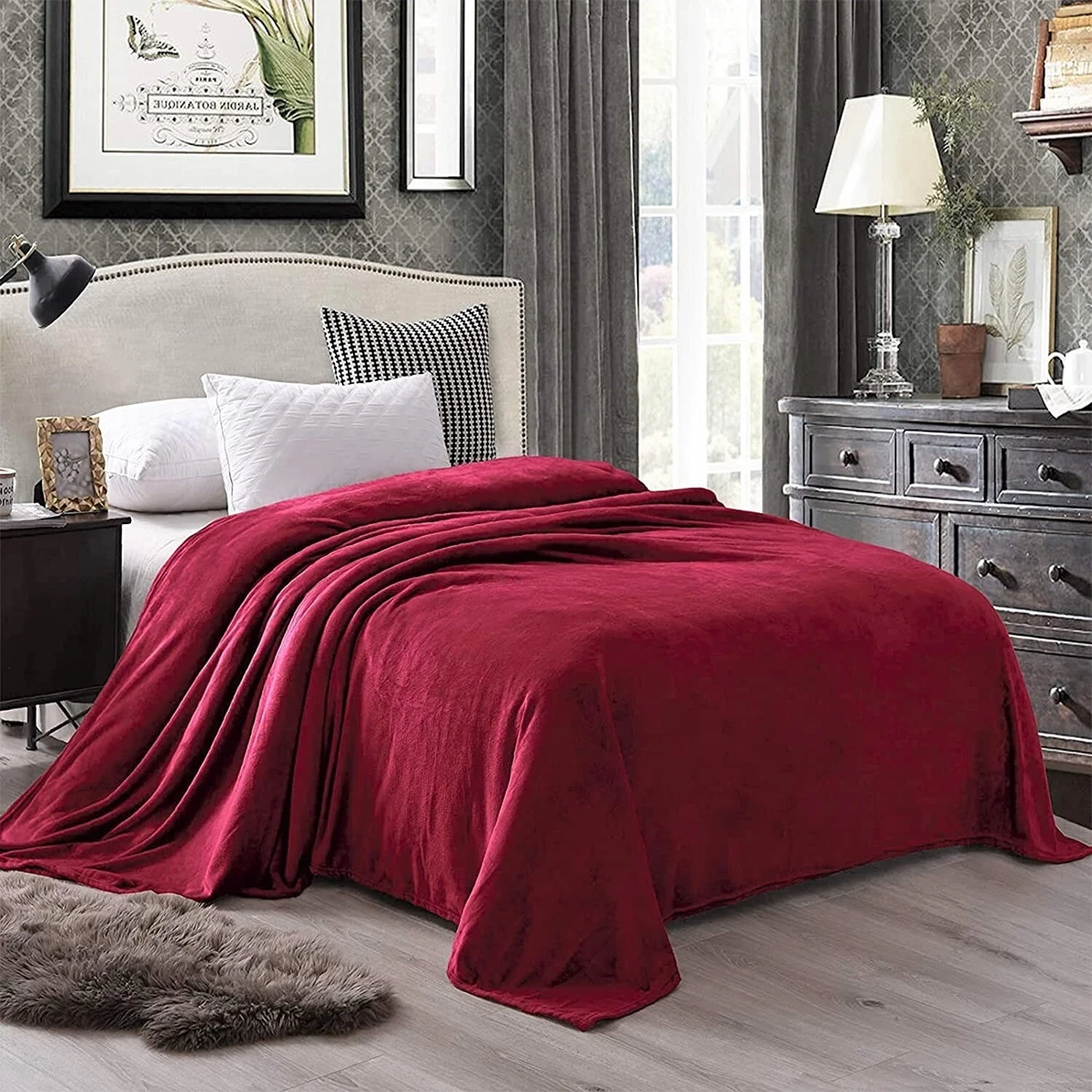 Burgundy king size blanket clearance