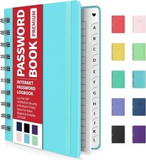 Password Book with Individual Alphabetical Tabs, 4"X5.5" Small Password Notebook