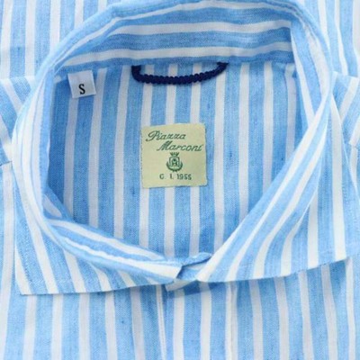 Piazza Marconi Shirt Striped Half Button Pullover Long Sleeve S 