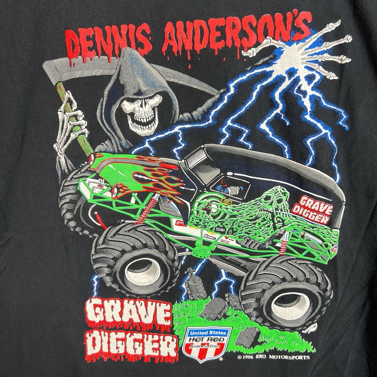 Vintage 90s Grave Digger Monster Truck Racing T Shirt Adult XL