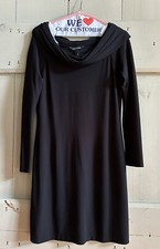 White House Black Market Cowl Neck Long Sleeve Little Black Dress - Size XS
