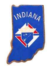 Indiana Knights of Columbus Lapel Pin – State Shape K of C Emblem Vintage