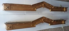 Coppia mantovane tende in legno dorato XIX secolo Italia Lombardia baldacchino