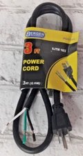 Bergen Industries PS313163 3-Wire Appliance & Power Tool Cord  3 feet  SJTW 16/3