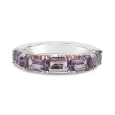 Natural Amethyst Gemstone with 925 Sterling Silver Ring for Women's #3224