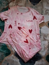 BNWOT Size 20 pink heart 2 piece tshirt and long bottoms casual/sleepwear