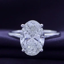 IGI EFG/VS Ct Oval Cut Lab Created Grown Diamond 14K White Gold Engagement Ring