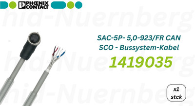 Phoenix Contact M12 Buskabel 5-polig CANopen DeviceNet 5m 1419035
