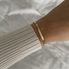 Herringbone Chain Bracelet In 14k Gold | 16.5cm, 18cm, 19cm