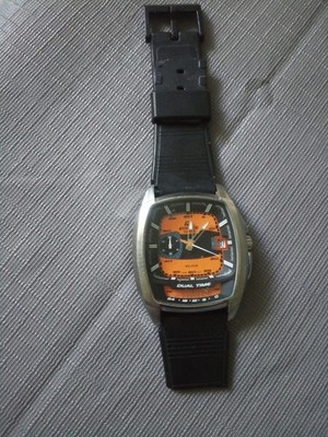 Casio Edifice EFA 321 Dual Time Datum Orange gepflegt Uhr