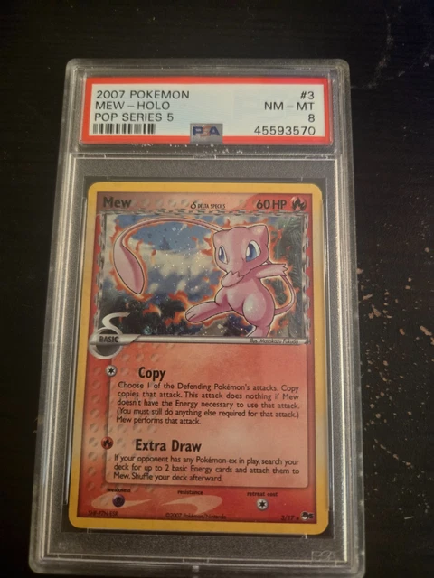 2007 Pokemon POP Series 5 Mew Holo #3 PSA 8 Inverted Back Error