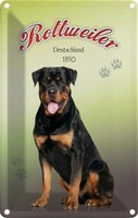 Blechschild 18X12 Cm Hund Rottweiler Deutschland 1850 Tier Haustier Deko Geschen