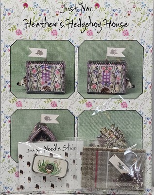 NEW Just Nan Heather's Hedgehog House + Needle Tin Linen and Embellishments