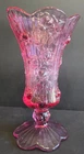 Fenton Art Glass 8.5 Pink Cabbage Roses Pedestal Vase