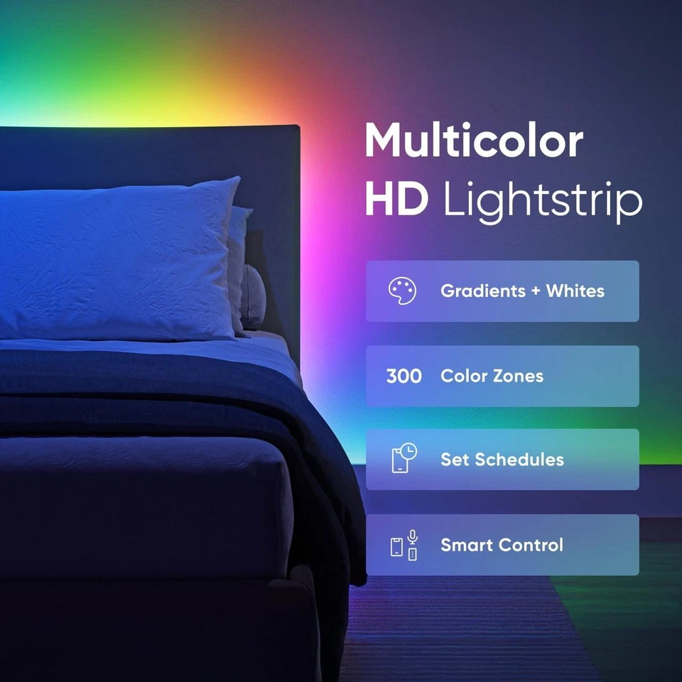 Tira de luz multicolor Nanoleaf Essentials Matter HD (16,4 pies) - Smart RGBIC LED S Foto 2 de 4