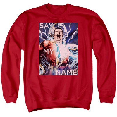 Justice League Say My Name Mens Crewneck Sweatshirt Red