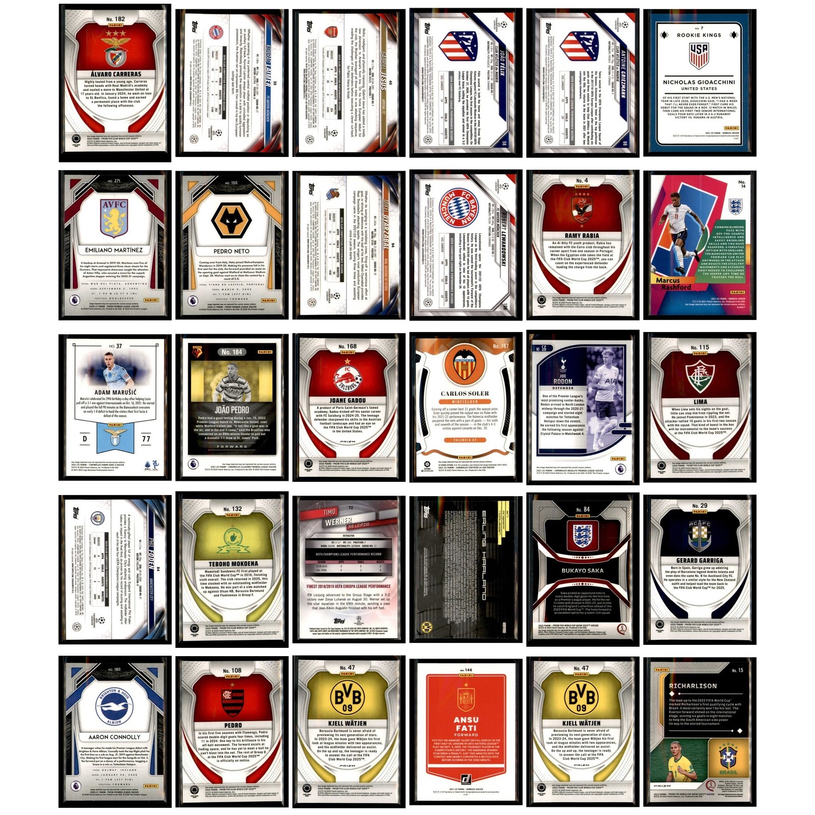 (100) Soccer/Futbol Card Lot - Topps Chrome/Prizm +more with Rookies and Stars view 4