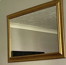 Vintage Ornate Gold Framed Wall Mirror –  Baroque Style Rectangular Mirror