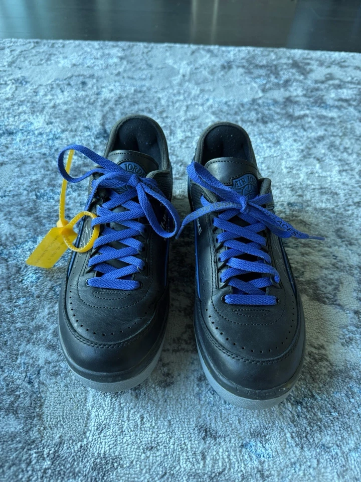 Tamanho 8 - Off-White x Air Jordan 2 Retro SP Preto Baixo Varsity Royal - Imagem 3 de 4