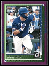 Evan Carter 2025 Donruss Purple #77 Texas Rangers