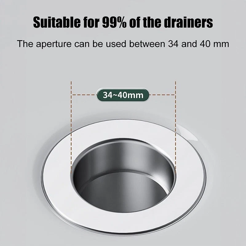 2 Stück Edelstahl Abflussstopfen Up Waschbeckenstöpsel Abflusssieb 34-40mm XY - Bild 4 von 4
