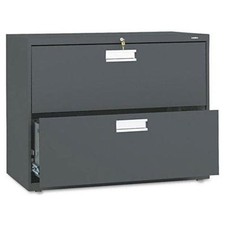 The Hon 682LS 600 Series File Cabinet 36" Charcoal Steel 2 Drawers