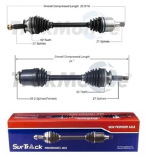 SurTrack Pair Set of 2 Front CV Axle Shafts For Hyundai Santa Fe V6 4WD 2001-06