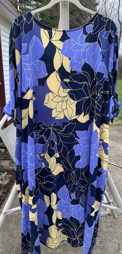 Neu mit Etikett Übergröße Kleid Catherines Größe 4X dunkelblau hellblau gelb - Bild 2 von 6