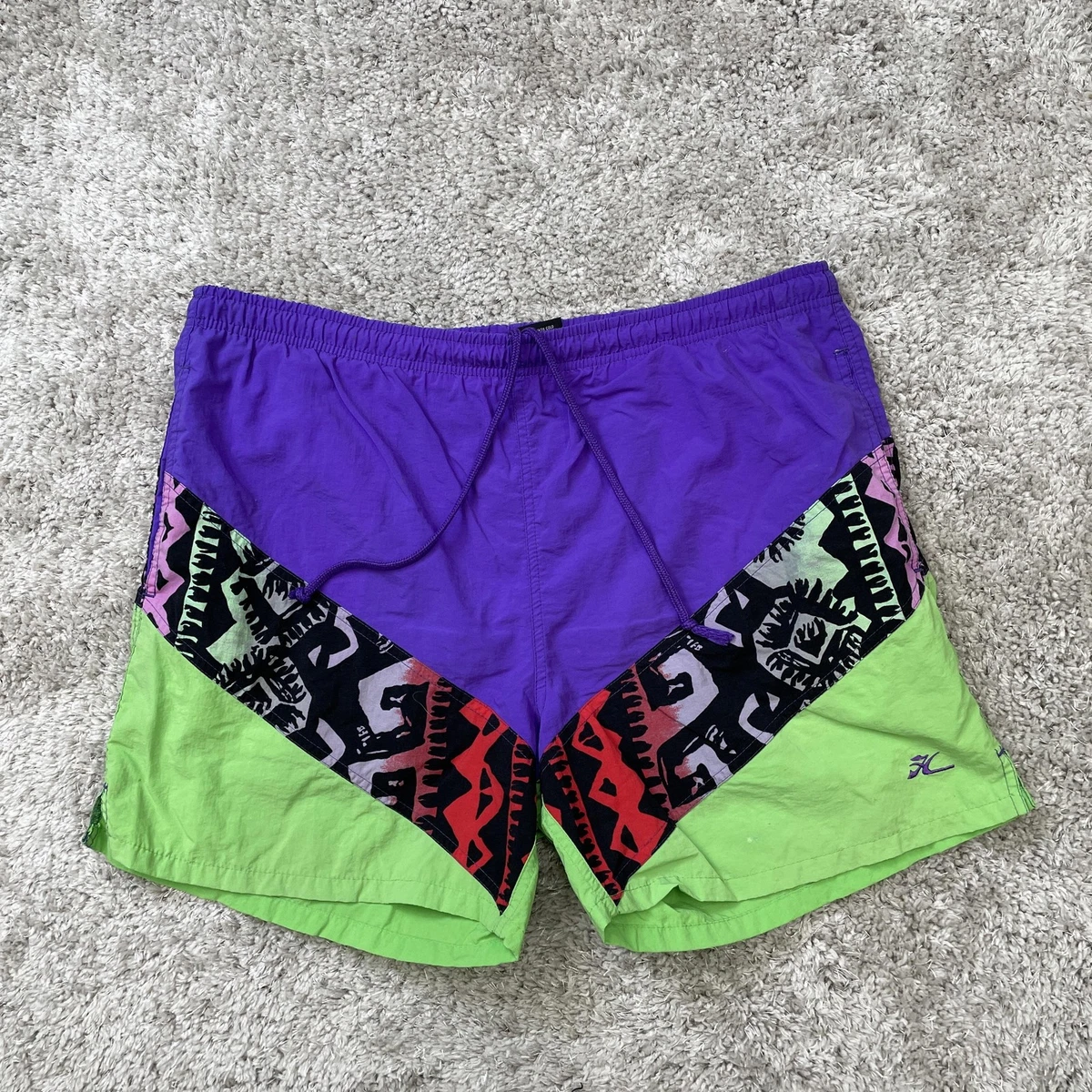 Short De Bain Vintage Hobie Bleu-vert - Neuf Avec étiquettes - Taille 46-48