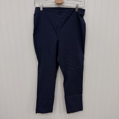 Michael Kors Women's Medium Navy Blue Elastic Waist Cropped Ankle Pants