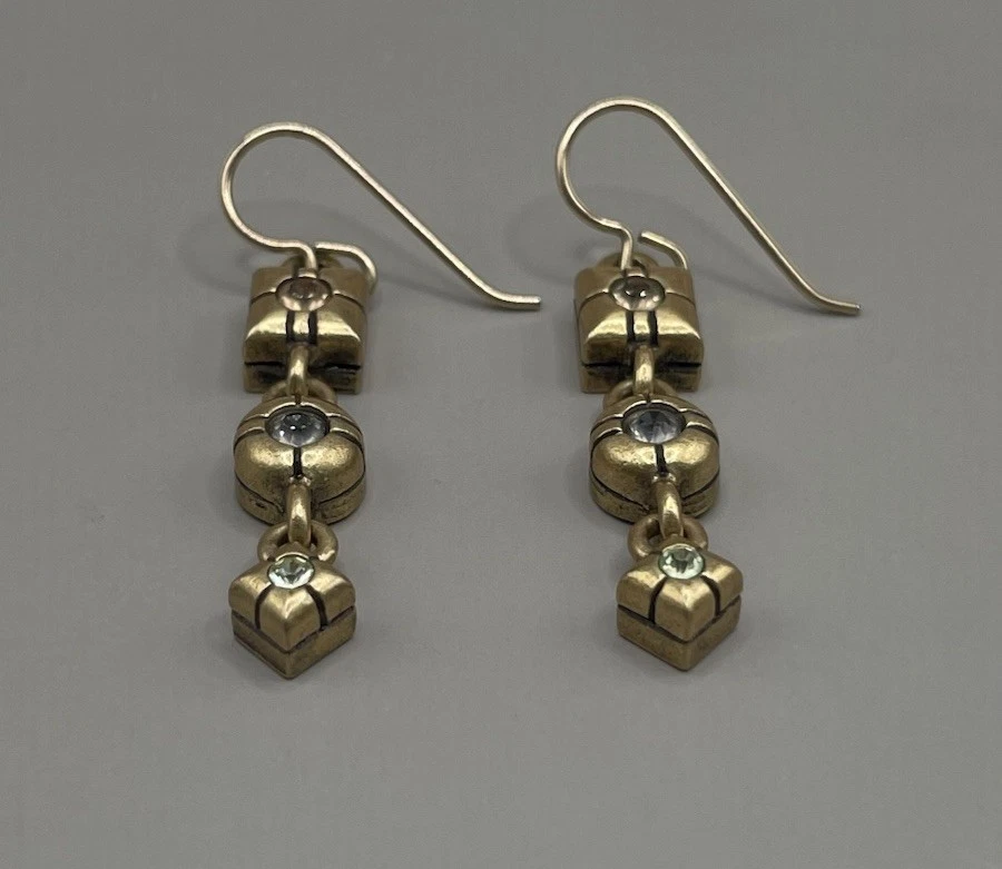 Patricia Locke Earrings Pierced Gold Plated Multicolor Swarovski Crystals - Image 2 of 4